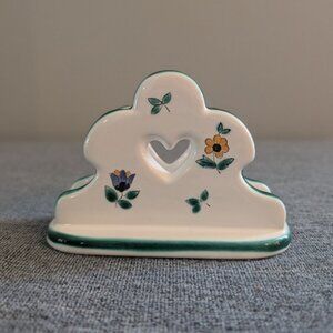 Gmundner Keramik Scattered Flowers/Streublumen Napkin Holder/Letter Stand
